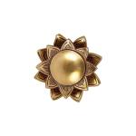 Diya Small Ethnic Design Handmade Curved Oil Wick Antique Kuber Deepak Lamp for Home Decor Temple Puja Office Counter Decoration Festival Gift (10×10×4 Cm 500g)