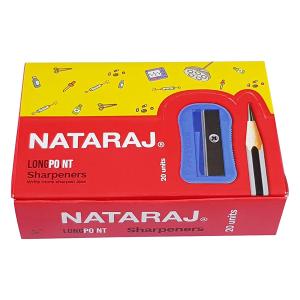 Nataraj LongPoint Plastic Pencil Sharpeners, Pack of 20, Multi Coloured Pack, Single Hole Assorted Pencil Sharpeners, Party Bag Fillers, Everyday Sharpeners