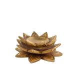 Diya Small Ethnic Design Handmade Curved Oil Wick Antique Kuber Deepak Lamp for Home Decor Temple Puja Office Counter Decoration Festival Gift (10×10×4 Cm 500g)