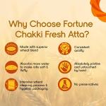 Fortune Chakki Fresh Atta, 5 kg, 100% Atta 0% Maida
