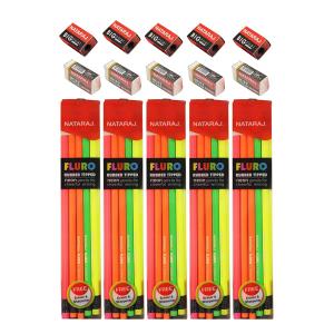 Nataraj Fluro Eraser Tipped Pencil